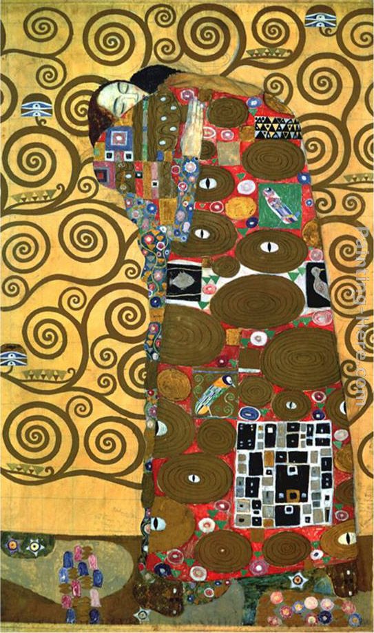 Fulfillment,One of the Kiss Panels painting - Gustav Klimt Fulfillment,One of the Kiss Panels art painting